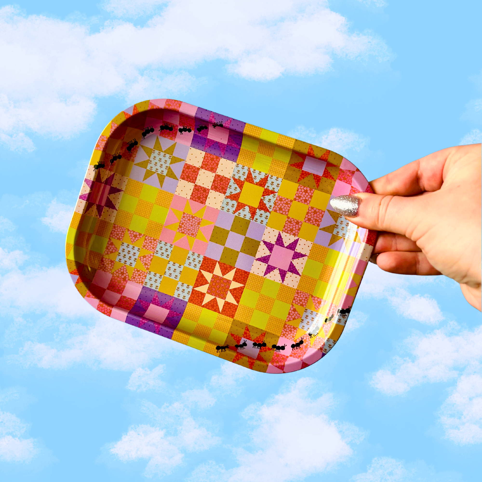 Patchwork Quilt Tray by The Peach Fuzz