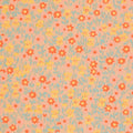Petit Pan Flower Power in White cotton fabric by the yard